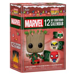 FUNKO Calendario Adviento 12 Días Marvel con 12 Funko Pocket Pops: Groot, She-Hulk, Lobezno, Spider-Man