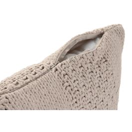 DKD Home Decor Cojín Urban Beige de Punto 45x45 cm Poliéster con Cremallera (2 Unidades)
