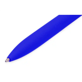 Liderpapel Bolígrafo Retráctil con Clip, Punta 1 mm, Tinta Azul, Acabado Soft Touch, Cuerpo Azul