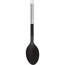 Quid Cucharón Habitat Acero Inoxidable - Negro Plástico con Mango Acero 36x7x5 cm Mate Apto Lavavajillas