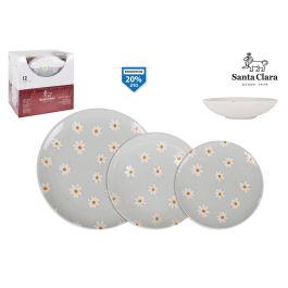 Inde Vajilla 12 Piezas Camomila Monaco Ivo - Plato 26 cm, Taza 21 cm, Tazón 20 cm (2 Unidades)
