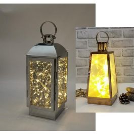 DKD Home Decor Farola Navidad Moderna Dorada 14 x 36 x 15 cm