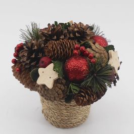 DKD Home Decor Centro de Mesa Navideño Tradicional con Piñas y Porexpan Rojo y Verde 19x19x19 cm - Pack de 2 Unidades Precio: 16.28418. SKU: B15YD7E95E