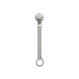 KioKids Sujetachupetes Pinza de Silicona y Acero Gris para Chupetes con Anilla Adaptable Bebé +0 Meses