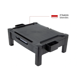 Q-connect Soporte para Monitor/Impresora Ajustable con Cajón Negro 434x336x133 mm