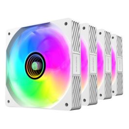 Mars Gaming Pack 4 Ventiladores MF-SI4KIT/ 12cm ARGB Blancos con HUB y Mando a Distancia