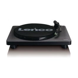 Lenco L-30BK - Tocadiscos de tracción por correa semiautomático, 33/45 RPM, con salida USB y amplificador integrado, color negro