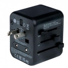 Verbatim Uta-02 Adaptador Universal de Viaje con 1 Puerto USB-C PD 20W y 1 Puerto USB-A QC 18W