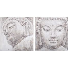 DKD Home Decor Cuadro Oriental Gris 3.5 x 80 x 80 cm (2 Unidades) Buda Precio: 45.50000026. SKU: B1AL2946QL