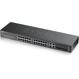 Zyxel GS2220-28-EU0101F Switch Gestionado L2 Gigabit Ethernet 24 Puertos RJ-45 4 SFP 56 Gbps Montaje en Rack Sin Ventilador Negro
