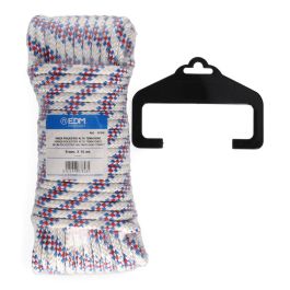 Edm Cuerda driza poliéster alta tenacidad tricolor, 8 mm x 15 m, blanco/azul/rojo
