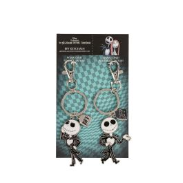 Disney Set 2 Llaveros Jack Skellington y BFF Pesadilla Antes de Navidad Plateados