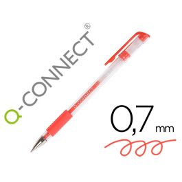 Boligrafo Q-Connect Tinta Gel Rojo 0,7 mm Sujecion De Caucho 10 unidades