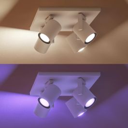 Philips Hue Foco Argenta inteligente White and Color ambiance, Bluetooth, LED GU10, 4 luces, blanco, regulable