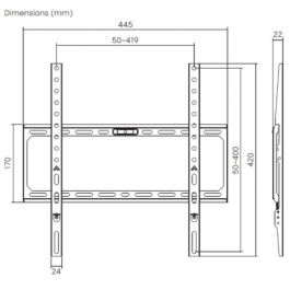 Aisens WT75F-389 Soporte Pared Eco Ultra Delgado para Monitores y TV 32-75" hasta 45kg Negro VESA 400x400mm