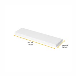 Emuca Tablero para baldas de estante, 600x200mm, espesor 30mm, Madera, Pintado blanco