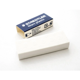 Staedtler Goma de borrar 526/50 para Papel y Poliéster, Blanca, Bloque, 65x23x12 mm