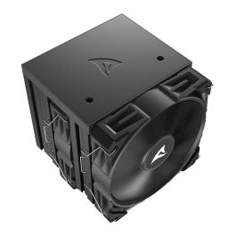 Sharkoon A60 Refrigerador de aire para CPU, Doble Torre, 6 Tubos de Calor, 2x12 cm PWM, 260W TDP, LGA1851, Negro