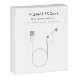 Xiaomi SJV4082TY Cable 2 en 1 USB A a Micro USB y USB C 1m Blanco para Carga y Sincronización de Datos