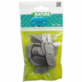 Nature Kit de Fijación para Vallas de Jardín 27 Piezas Gris, incluye 26 Fijaciones y 4m de Alambre Galvanizado