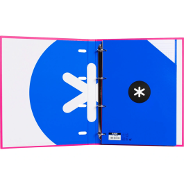 Antartik Carpeta con recambio A4, cuadro 5mm, forrada, 4 anillas 25mm redondas, color rosa, papel 100 g/m²