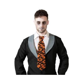 Corbata Halloween naranja con calabazas negras 43 cm - Accesorio para disfraz, fiesta, espectáculos Precio: 0.49999983. SKU: B18C7Z9FE6