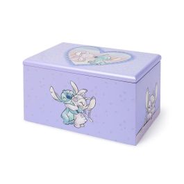 PEERS HARDY Joyero Angel & Stitch Disney Morado con Corazones Tapa Abatible