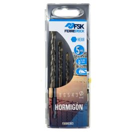 Set de brocas Ferrestock 3 / 4 / 5 / 6 / 8 mm Universal Hormigón Hexagonal Precio: 10.69000031. SKU: S6500588