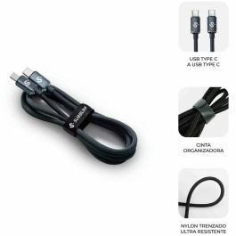 Cable USB-C a USB-C Subblim OPTIMUS Negro 2 m