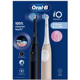Oral-B iO Series 2 Night Black/Calm Pink, Cepillo Dental Eléctrico Vibratorio con 2 Mangos y 2 Cabezales, Modos de Limpieza