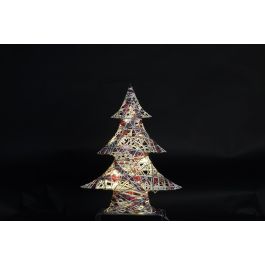 DKD Home Decor Árbol de Navidad Alpina Natural Blanco con Luz LED y Ratan, 50 cm Alto (40x10 cm), Funciona con 3 Pilas AA DKD Home Decor Árbol de Navidad Alpina Natural Blanco con Luz LED y Ratan, 50 cm Alto (40x10 cm), Funciona con 3 Pilas AA