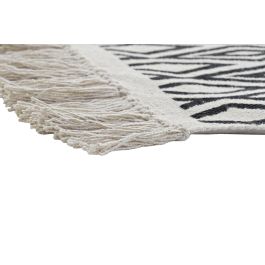 DKD Home Decor Alfombra Boho Blanco Negro Algodón 180 x 0.7 x 120 cm