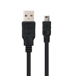 Nanocable 10.01.0402 Cable USB 2.0 USB-A Macho a MiniUSB 5 Pines Macho, 1.8m, Negro, para Carga y Datos, Móviles y Cámaras