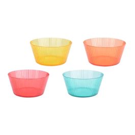 Kitchen Goods & More Cuenco Reutilizable de Rayas en Relieve, 800 ml, Ø15 x 7 cm, Plástico, 4 Unidades, Colores Surtidos, No Apto para Lavavajillas Precio: 7.58999967. SKU: B1E234NB99