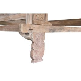 DKD Home Decor Indo 1c25 Cama con Dosel Madera Teca Natural Acabado Decape Desmontable 225x160x206 cm