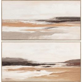 DKD Home Decor Cuadro Moderno Abstracto Beige Blanco Lienzo PS 142.5 x 72.5 x 4.5 cm (2 Unidades) Precio: 159.78999971. SKU: B1AQYQPJVX