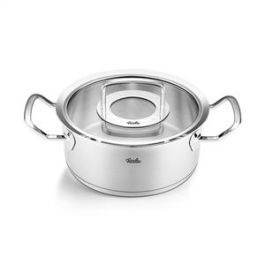 Fissler Profi Cacerola de 24 cm con tapa de cristal, apta para inducción, escala de medición - 08413924000/0