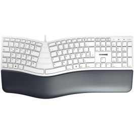 Cherry KC 4500 ERGO Teclado ergonómico con cable, diseño alemán (DE-Layout), blanco-gris Precio: 90.99078274. SKU: B1539JXZAE