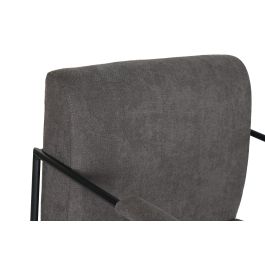 DKD Home Decor Butaca Moderna Desmontable Gris de Poliéster y Metal, Altura Asiento 42 cm, Medidas: 69.5cm Largo x 76cm Alto x 64cm Ancho