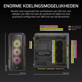 Corsair Caja 5000T LX RGB CC-9011298-WW Cristal Templado Mid-Tower Negro