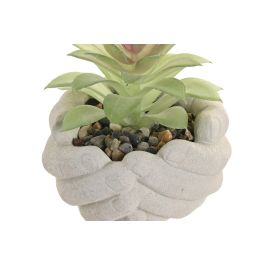 DKD Home Decor Maceta Tropical Gris Verde Cemento 12 x 11 x 10 cm (6 Unidades)