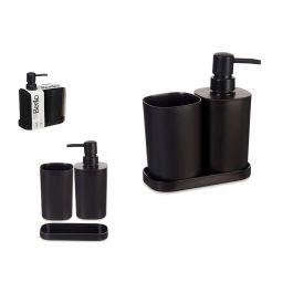 Berilo Set de 3 Piezas para Baño de Plástico Negro - Incluye Dispensador, Vaso y Bandeja - Medidas: 14.5 x 17 x 7.5 cm (12 Unidades) Precio: 34.78999986. SKU: B1DPKNK47H