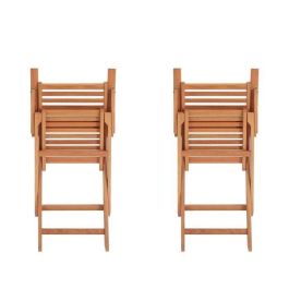 Conjunto de 2 Sillones de Jardín Plegables de Eucalipto FSC, Resistentes a la Intemperie, Fácil Almacenamiento, 57.5x56x90cm Conjunto de 2 Sillones de Jardín Plegables de Eucalipto FSC, Resistentes a la Intemperie, Fácil Almacenamiento, 57.5x56x90cm