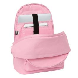 Safta Mochila Doble para Portátil 15,6" + USB Real Madrid Chica Rosa 31x44x18 cm