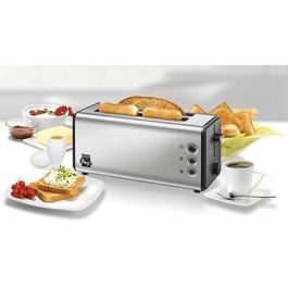 Unold 38915 Tostador Onyx Duplex 4 rebanadas negro/acero inoxidable 1180W con funciones descongelar y recalentar