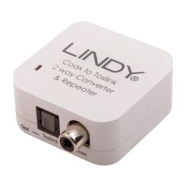 Lindy Convertidor Bi-direccional TosLink (Óptico) y Coaxial de Audio Digital para Dual Audio, 24 bit / 192kHz