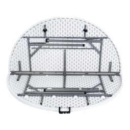 Edm Mesa redonda plegable, plástico de alta densidad, 180 x 74 cm, carga máxima 150 kg