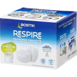 Bostik Recambios de Absorbente Respire - 2 Pastillas - Hasta 25 m² - Sin Perfume - 2 x 250 g Precio: 24.69000039. SKU: B1B9WAYS4K