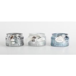 DKD Home Decor Vela de Navidad Moderna Surtida, Cera y Cristal, Plateado, Azul Celeste y Gris, 8.5x8.5x9 cm (6 Unidades) Precio: 39.49999988. SKU: B18ET6249A