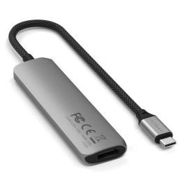 Satechi Adaptador multipuerto Slim 4 en 1 USB-C con 4K HDMI y USB 3.0, 10 Gbps, Space Grey